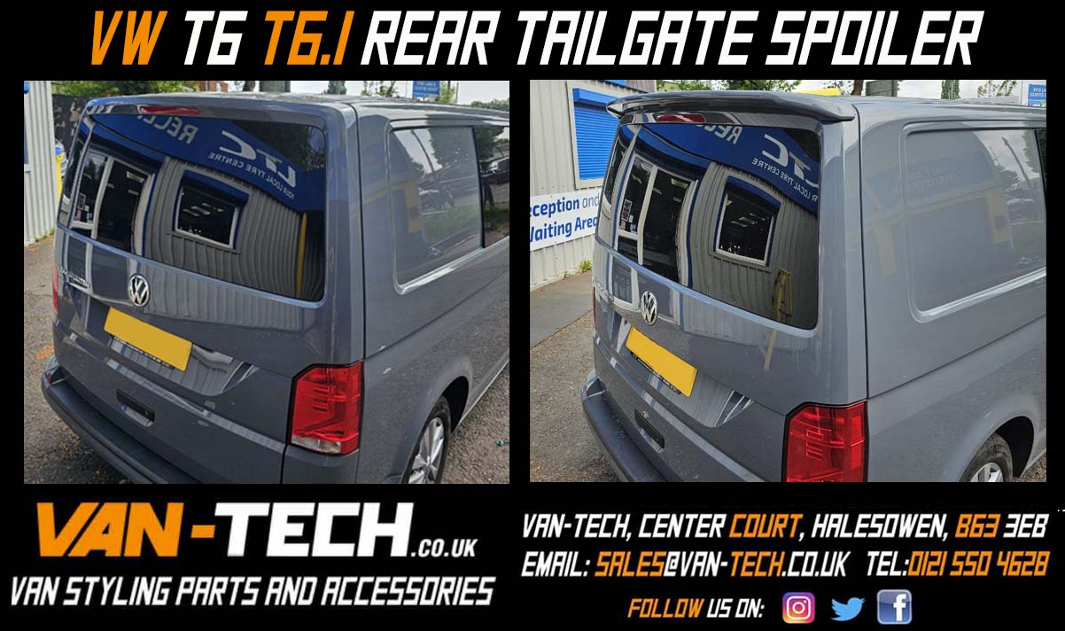 VW Transporter T6 T6.1 Rear Tailgate Spoiler painted and fitted by LTC ...